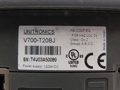 Unitronics V700T20BJ Display 7" HMI PLC Controller Module 24VDC