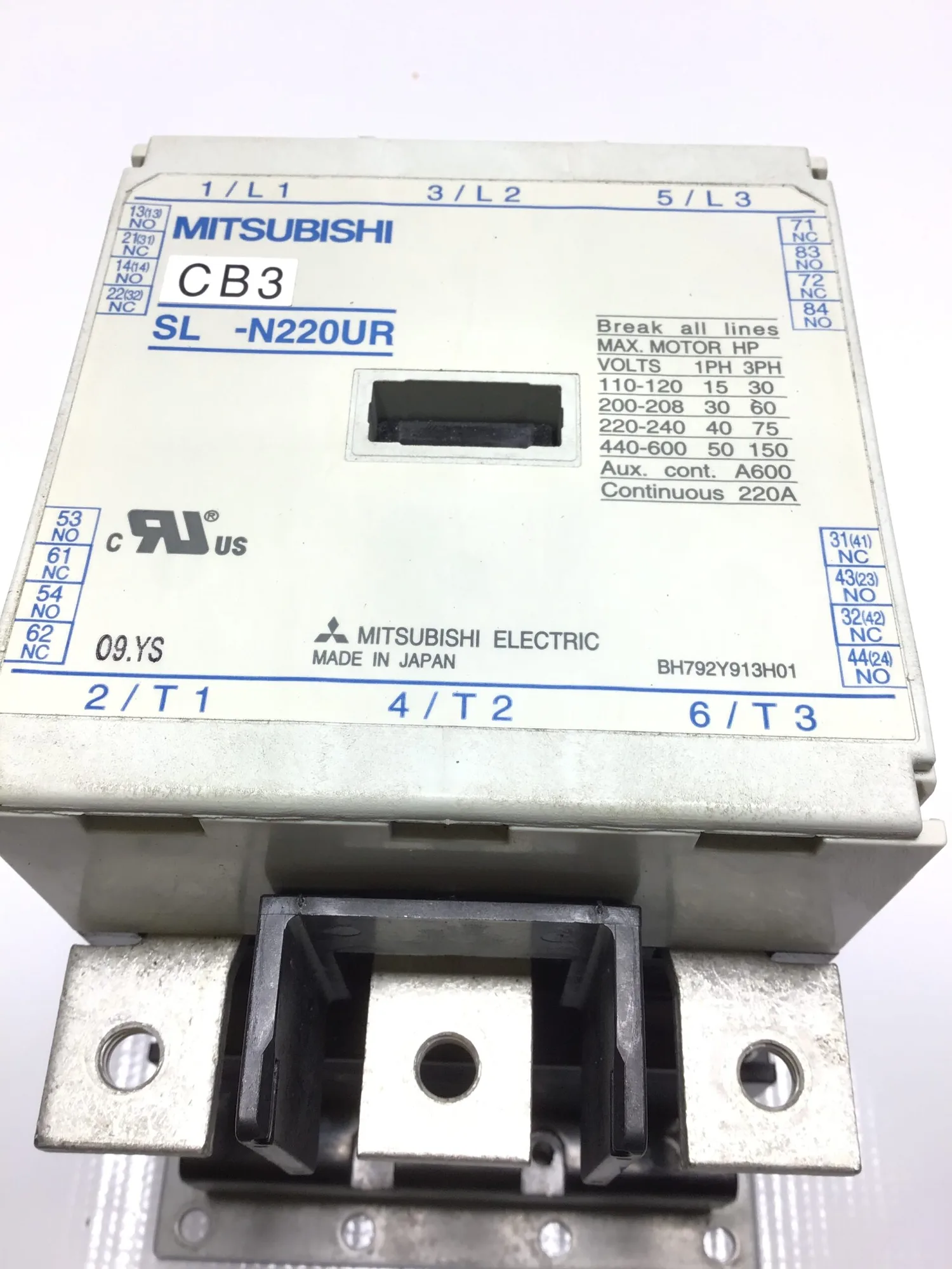 Mitsubishi Electric SL-N220UR Magnetic Contactor 1-3PH