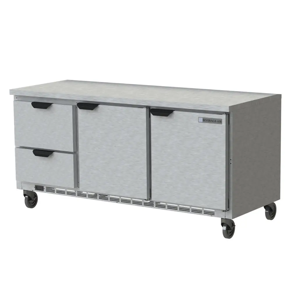 Beverage-Air WTRD72AHC-2-FLT 72" Worktop Refrigerator W/ (3) Section, 115v