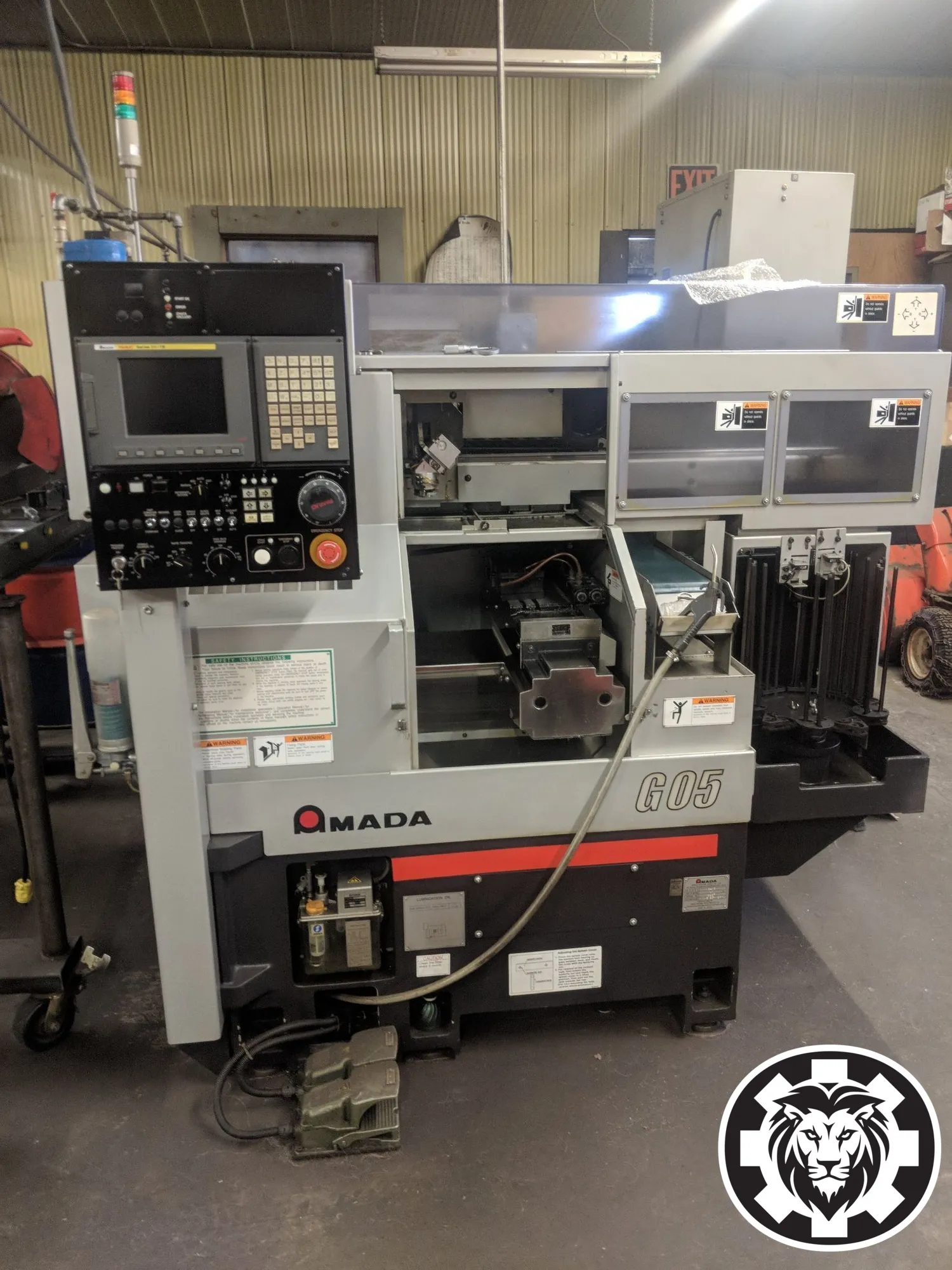 Amada Wasino G-05 CNC Gang Lathe, 2012 - Gantry Loader, Mist Buster, Fanuc Control