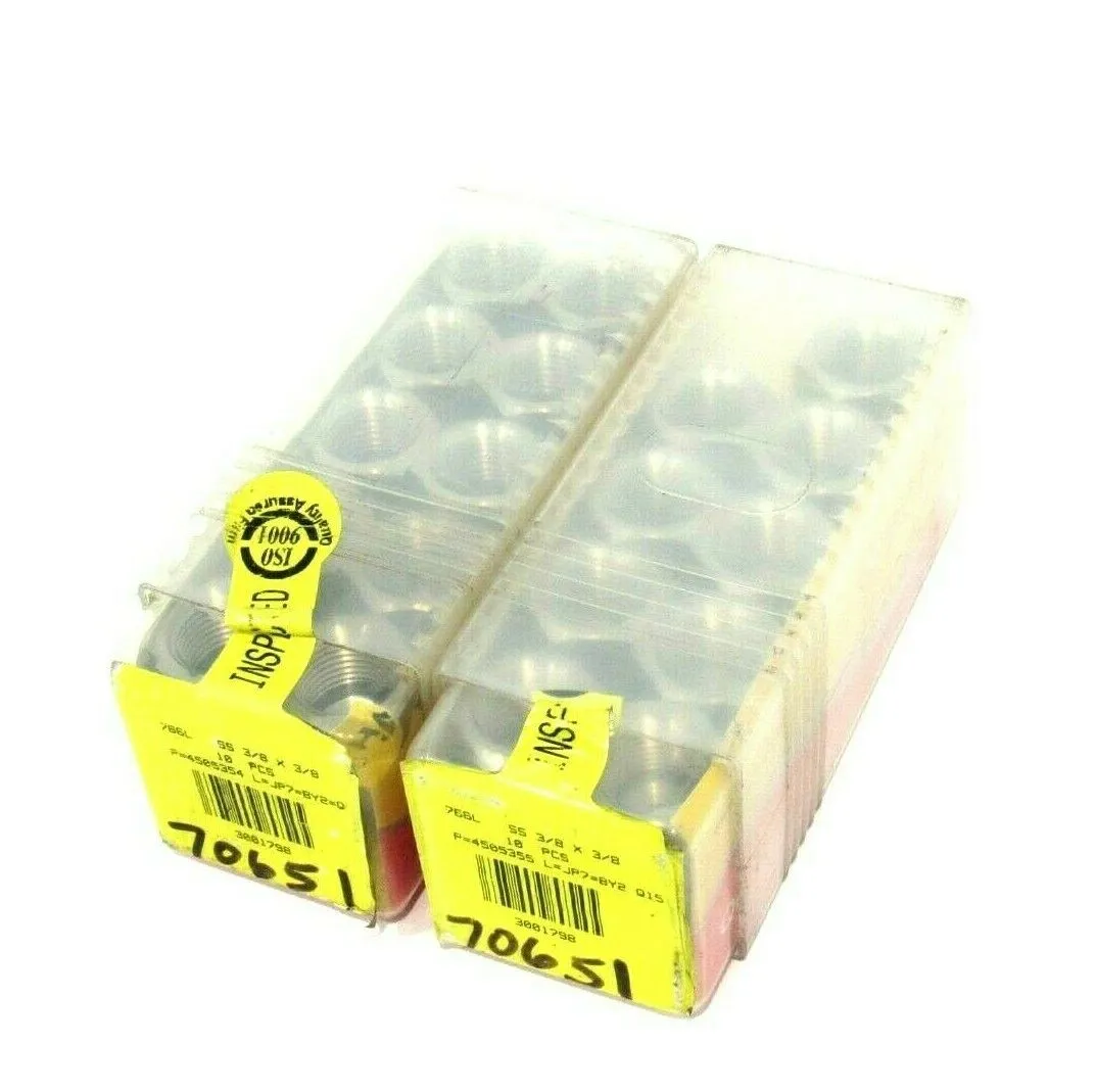 LOT OF 19 NEW HAM-LET 766L SS 3/8 X 3/8 FITTINGS 766LSS38X38