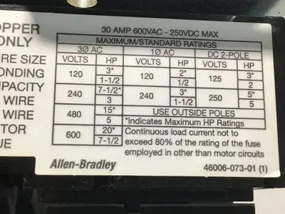 USED ALLEN BRADLEY 1494V-DS30 SER D