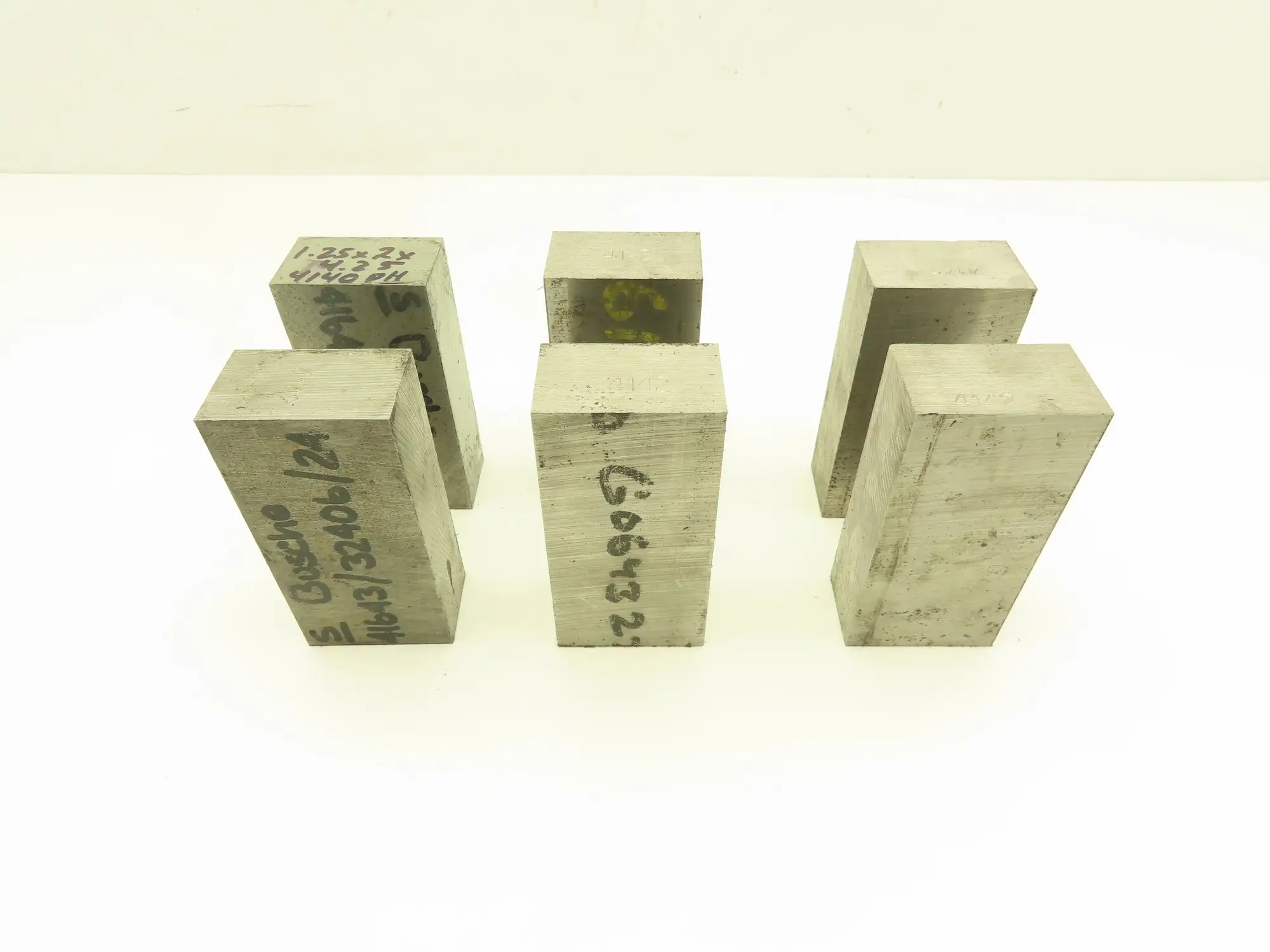 4140/4142 PH Alloy Steel Flat Bar Stock 1-1/4"x 2"x 4-1/4"L  Lot of 6
