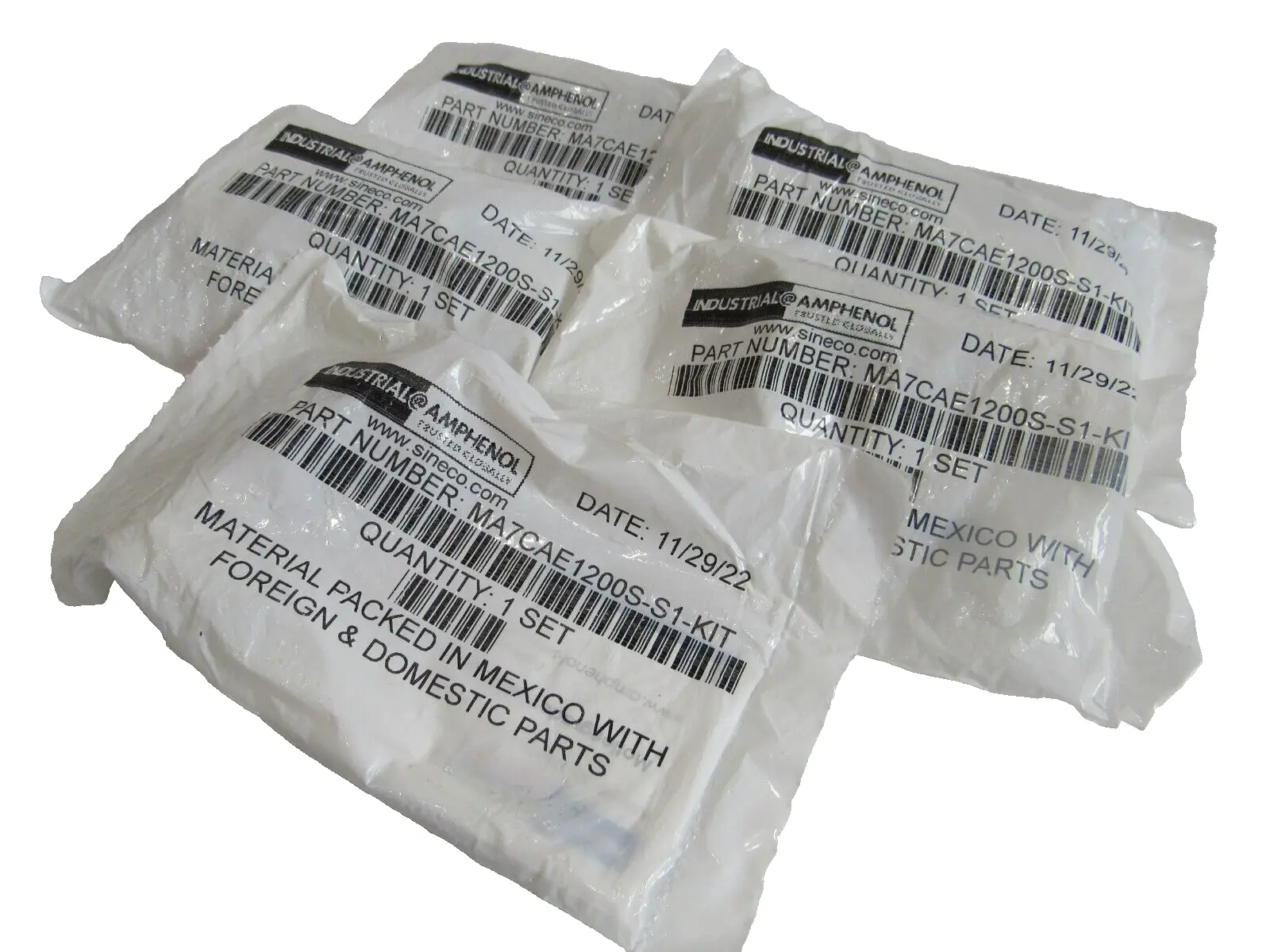 NEW AMPHENOL MA7CAE1200S-S1-KIT PLUG CONNECTOR KIT LOT OF 5