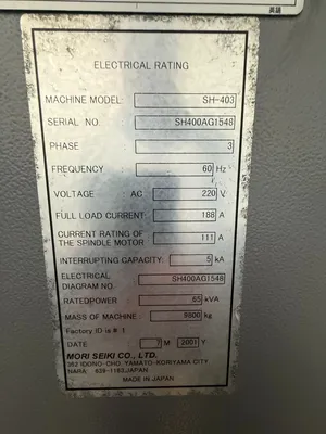 2001 MORI SEIKI SH-403 Machining Centers, Horizontal | Asset Exchange Corporation (11)