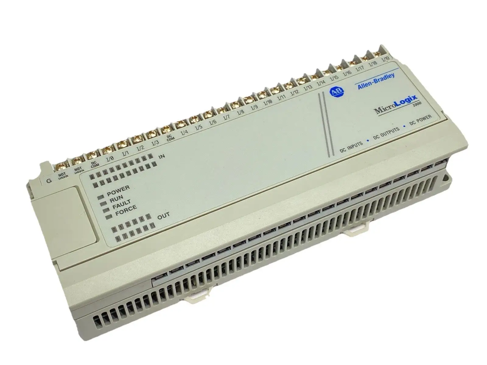 USED ALLEN BRADLEY SER E MICROLOGIX 1000 32 POINT CONTROLLER BROKEN COVER