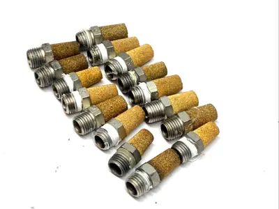 USED MILTON EXHAUST MUFFLER 1/4" NPT SINTERED BRONZE LOT OF 16