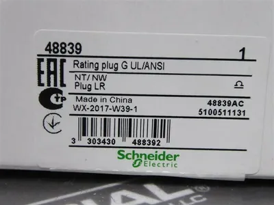 Schneider Electric 48839 MasterPact NT Long Time Rating Plug G New NIB