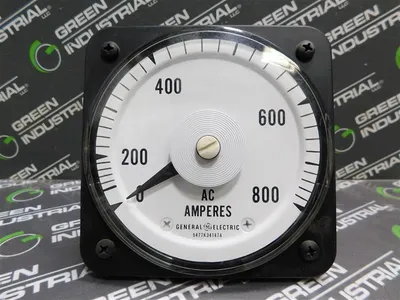 General Electric 103131LSSN2 AC Ammeter 0-5.0A 40/70Hz 0-800 AC Amperes Used