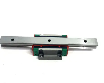 USED HIWIN LINEAR GUIDEWAY BLOCK AND RAIL, 1-BLOCK, 160MM RAIL
