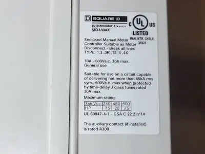 USED SQUARE D MD3304X