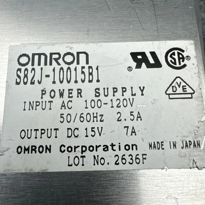 Used Omron S82J-10015B1 AC/DC Power Supplies California US | Davliegogo LLC #1707293