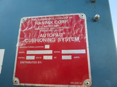 USED RANPAK RANPAK #MA-0050 AUTOPAD CUSHIONING SYSTEM