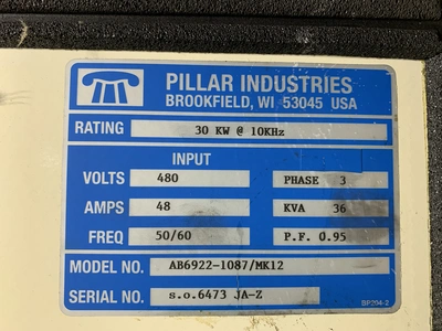 30 KW, Pillar MK-12 Induction Hardening Machine; S/N 3610
