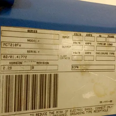 USED CALGON CORPORATION MCT210FW