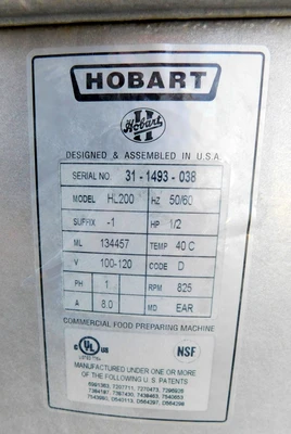 USED HOBART 20 QUART MIXER HL 200
