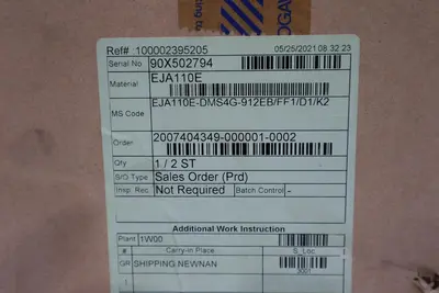 YOKOGAWA EJA110E-DMS4G-912EB/FF1/D1/K2 - EJA110E DIFFERENTIAL TRANSMITTER NEW