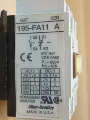 USED ALLEN BRADLEY 195-FA11 SER A