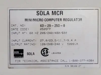 Used SOLA 63-29-250-8 Transformers British Columbia CA | Lenmark #265773