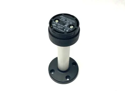 USED SIEMENS STACK LIGHT ELEMENT BASE MODULE 50MM BLACK W/ 4" POLE
