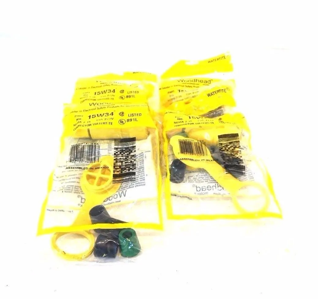 4 NEW WOODHEAD 15W34 WATERTITE CONNECTOR