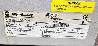 Used ALLEN-BRADLEY 2098-DSD-HV220-SE Servo Drives Michigan US | Midwest Press and Automation #1232122