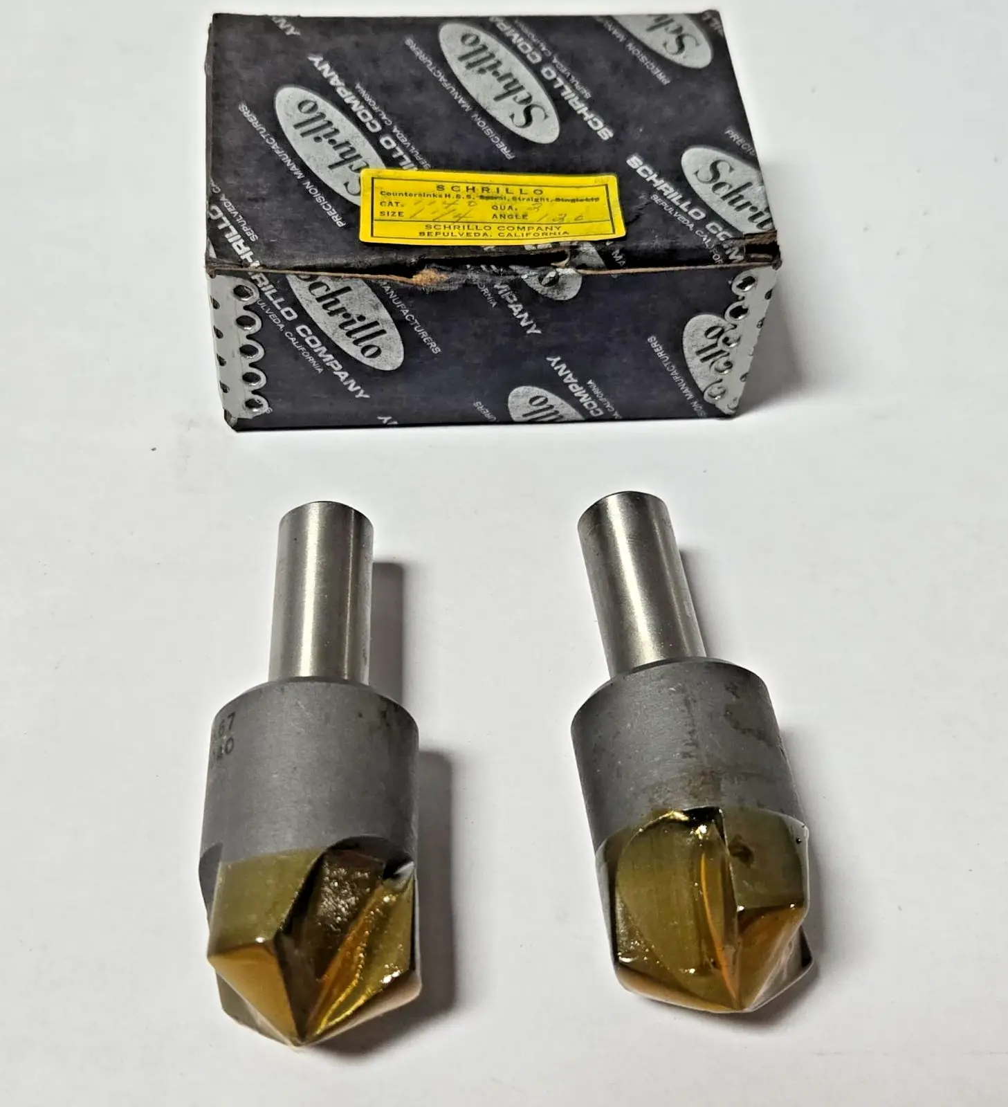 Schrillo 1-1/4" High Speed Steel Countersink 120 Degree 1/2 #1040 USA Lot of 2
