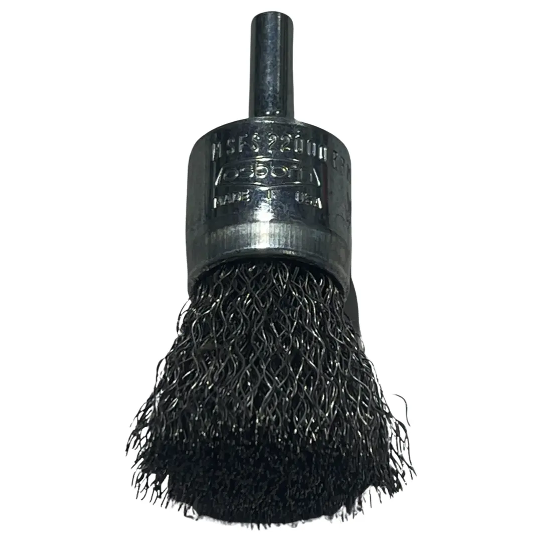 Osborn 3/4" End Brush Crimped Wire 1/4" Shank .010" Wire USA Made 30059