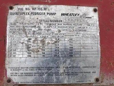 USED WHEATLEY HP-165 M