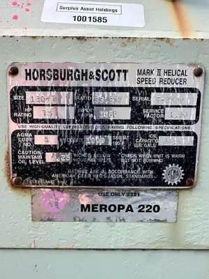 USED HORSBURGH & SCOTT MARK 2 HELICAL SPEED REDUCER
