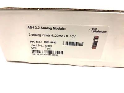 New | in-Stock BIHL+WIEDEMANN AS-I ANALOG MODULE, 2 ANALOG INPUTS PLC Input & Output | Maverick Industrial Sales #1112883