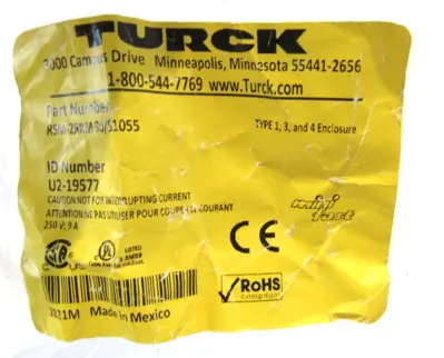 LOT OF 4 NEW TURCK RSM-2RKM 30/S1055 SPLITTER / TEE U2-19577 RSM2RKM30S1055