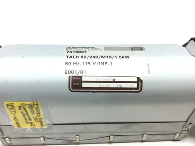 LTG Aktiengesellschaft TALH 60/240/M19/1.5kW Whirlpool Oven Blower Motor