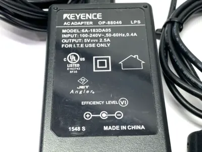 Used KEYENCE CODE READER AC ADAPTER 100-240V .4A Connector Accessories | Maverick Industrial Sales #1101228