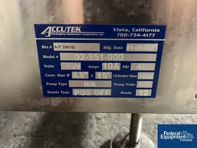 USED Accutek Accutek Filling Line, Model AVF 10