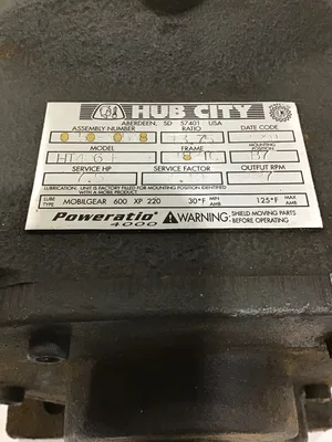 Hub City HT4062E Gearmotor 13.75:1 Ratio 7.5 HP w/ GE Motor 3HP 3PH