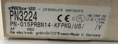 NEW EFECTOR PN-015PRBN14-KFPKG/US V-PN3224 PRESSURE SENSOR PN3224