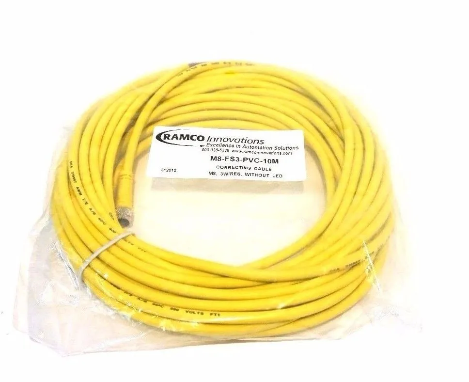 NEW RAMCO M8-FS3-PVC-10M CONNECTING CABLE M8FS3PVC10M