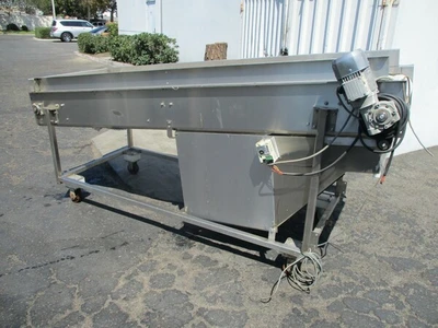 Stainless Steel Washdown Conveyor W/ Plastic Belt and Heater, Plastic Belt damaged and may need to be replaced