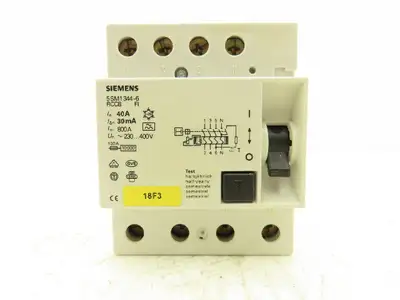 Siemens 5SM1344-6 Residual Current Circuit Breaker RCCB FI 40A 230-400V