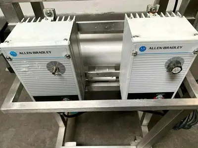 USED DOUBLE MASTER FLEX I/P 77601-60 PERISTALTIC PUMP SKID W/ 1/2 HP MOTOR & DRIVE