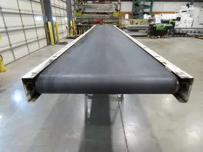 LaRos 34"x 19' Slider Bed Conveyor on Wheels 29"Bed Width 115V 30FPM 36-48"H