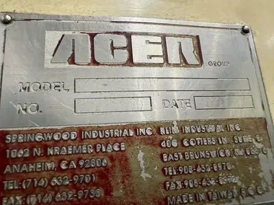 12" X 24" ACER MODEL #AGS-1224AHD HYDRAULIC HORIZONTAL SURFACE GRINDER: STOCK #23370