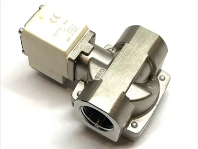 USED SMC 2-PORT SOLENOID VALVE HEATED WATER PILOT OPERATED IP65