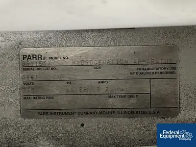 USED Parr Parr Hydrogenation Apparatus, Model 3911EGX