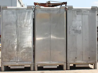 SPC7130  Material Handling Equipment tote unloader Metal Craft 70 cu.ft. 4000 lbs capacity (3) 70 cuft  aluminum totes included