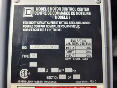 USED SQUARE D MODEL 6