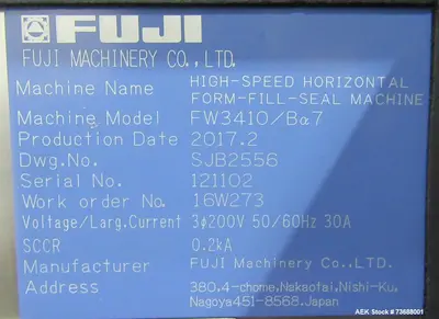Used FUJI FW 3410/BA Flow Wrappers Illinois US | Aaron Equipment #1323203