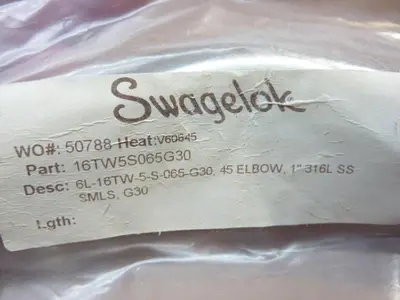 New | in-Stock SWAGELOK 16TW5S065G30 Misc Fasteners Michigan US | Ideal Machinery #1250174