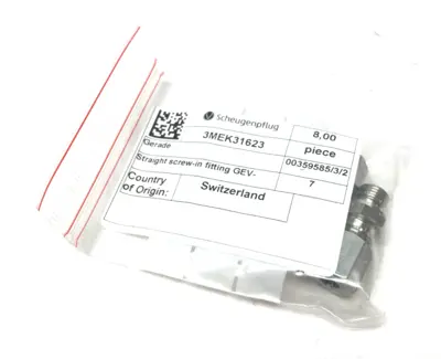 NEW SCHEUGENPFLUG STRAIGHT SCREW-IN FITTING GEV